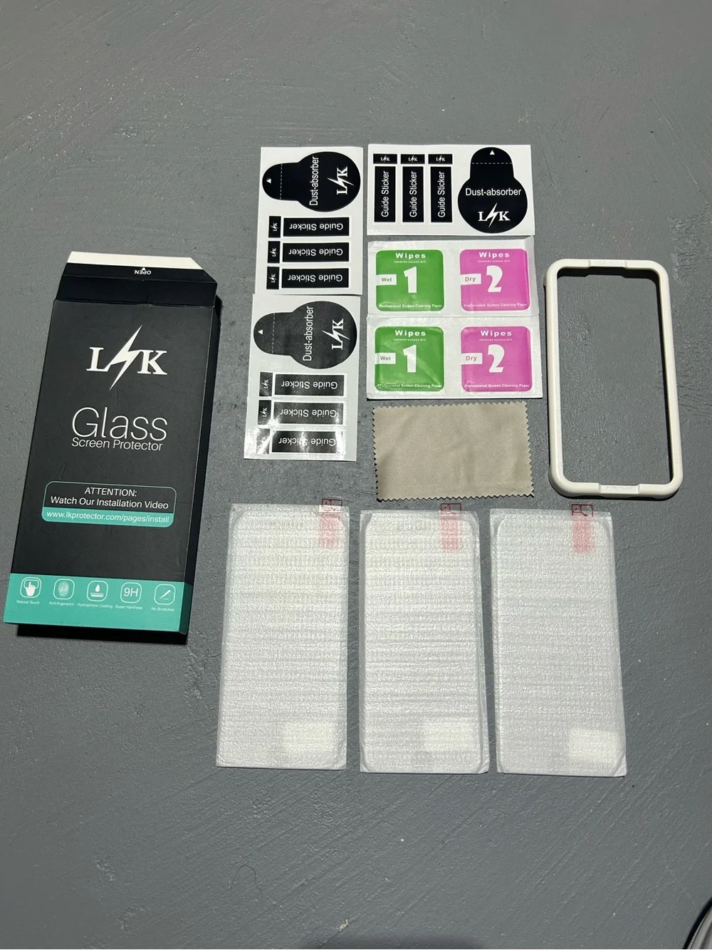 3 Pack - Glass Screen Protector for iPhone SE with Installation Kit